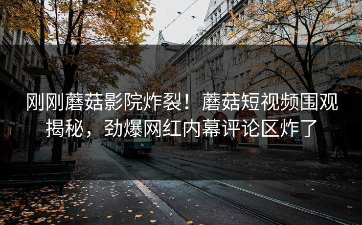 刚刚蘑菇影院炸裂！蘑菇短视频围观揭秘，劲爆网红内幕评论区炸了